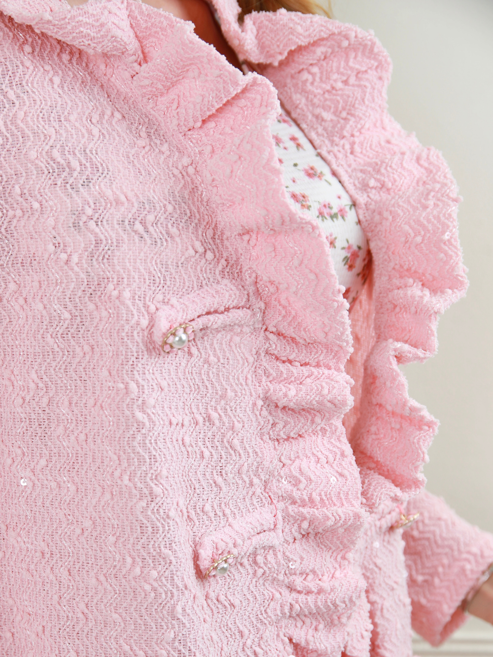 Mommy and Me Classy Duo Pink Blazer Ruffle Cardigan Mia Belle Girls