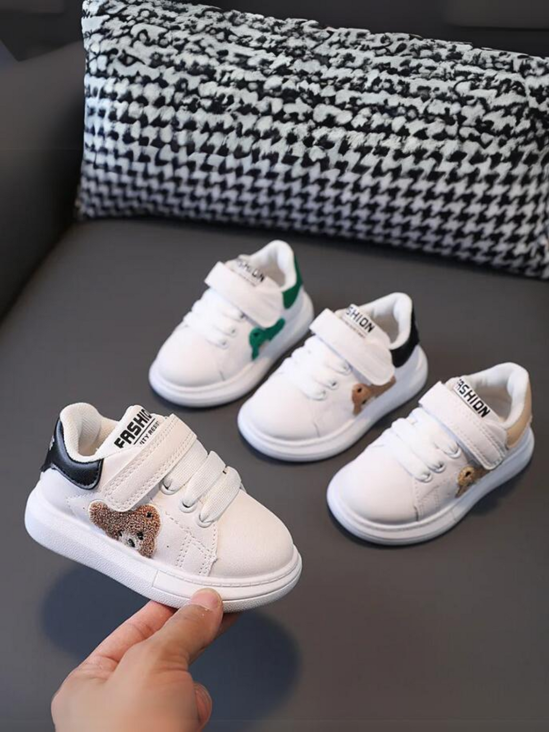 Girls Fashion Teddy Bear Sneakers By Liv and Mia – Mia Belle Girls