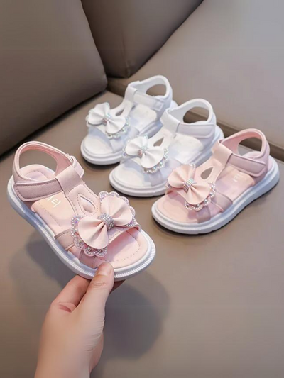 Mia Belle Girls Bow T-Strap Sandals | Shoes By Liv And Mia