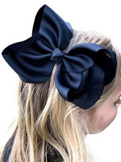 Girls Navy 7.5 Inch Navy Blue Hair Bow
