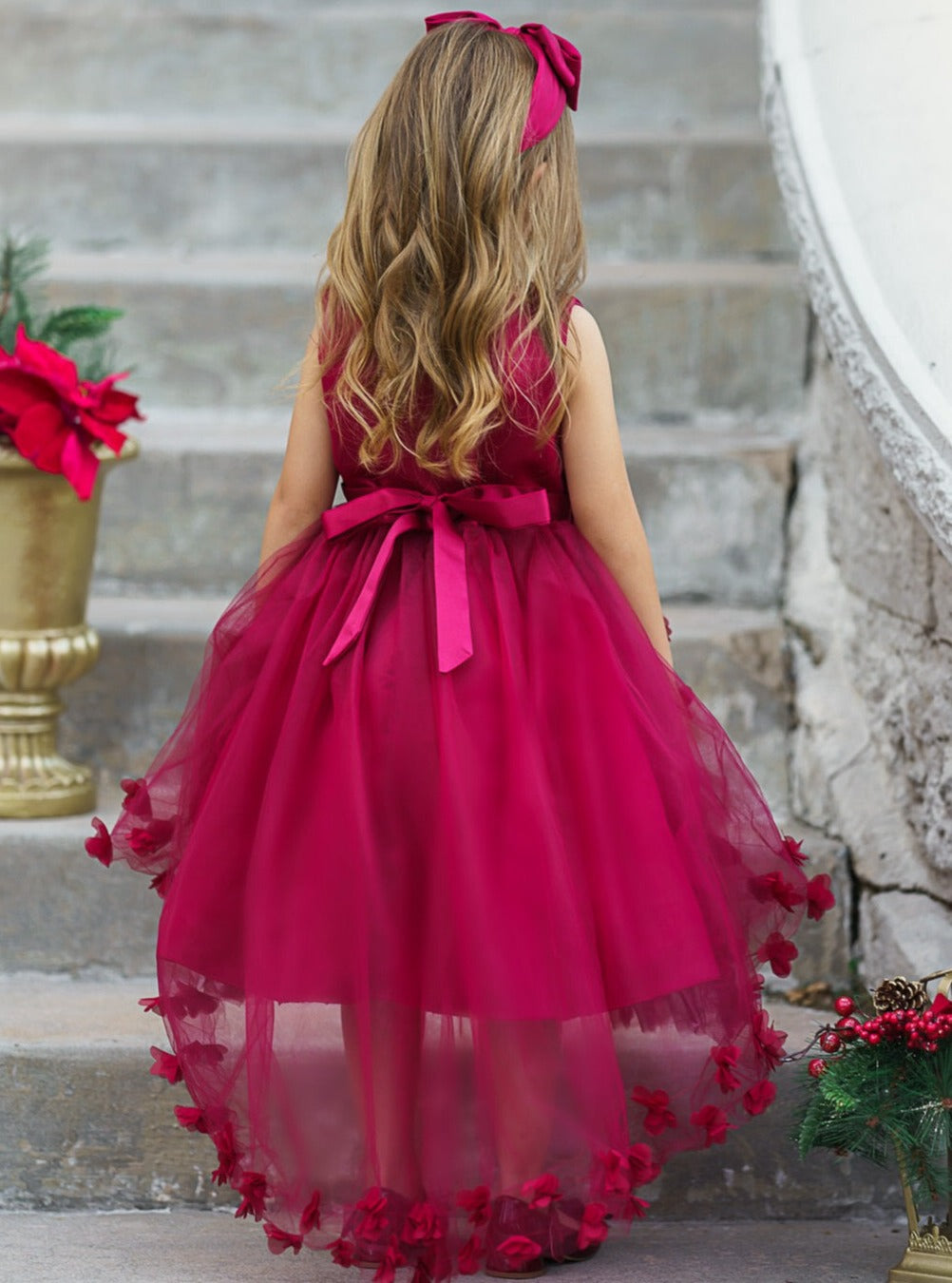 She Looks Like Magic Layered Tulle Dress Burgundy / 3T She Looks Like Magic Layered Tulle Dress Burgundy / 3T