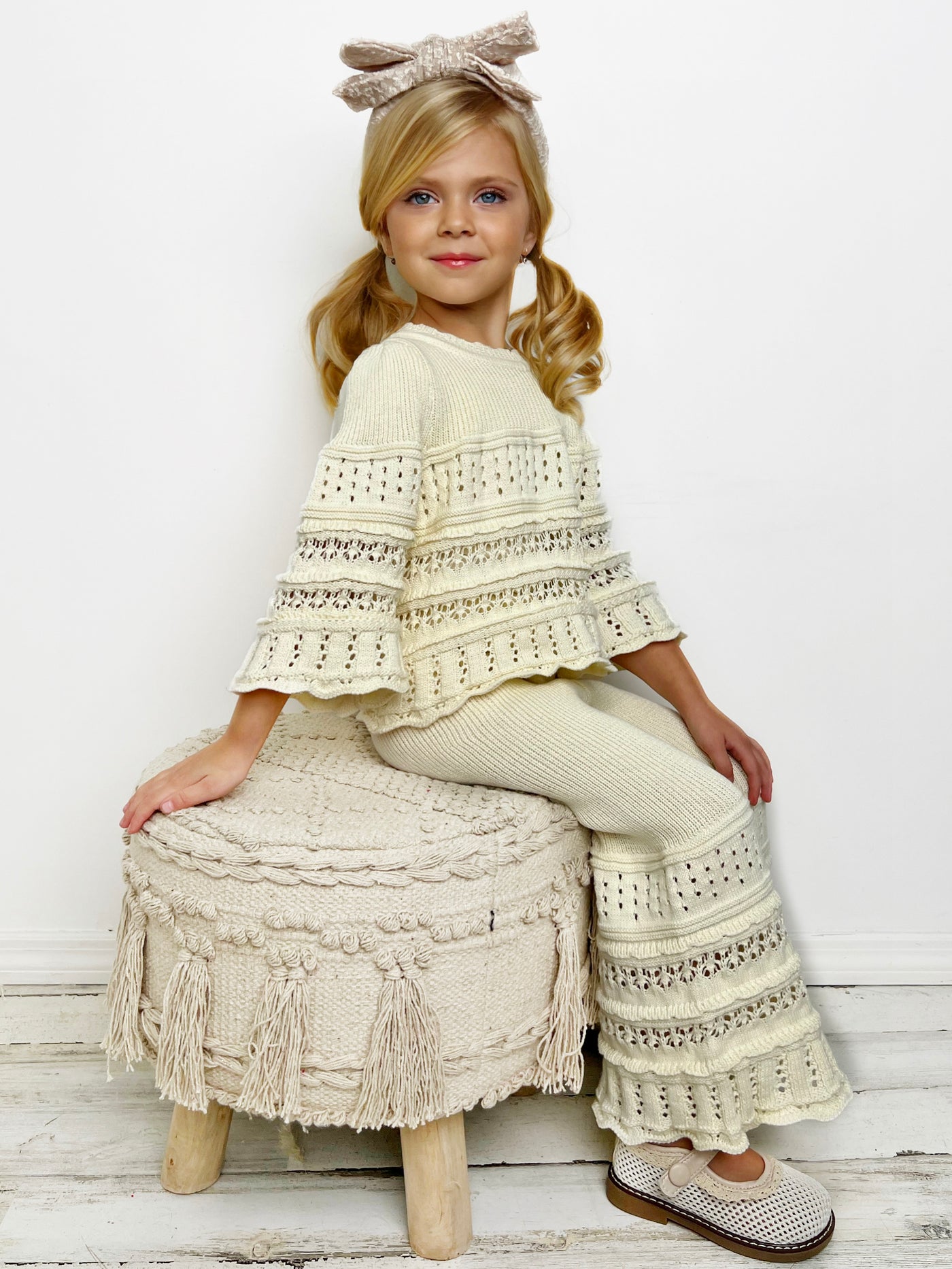 Mia Belle Girls Knitted Pants Set | Girls Cozy Fall