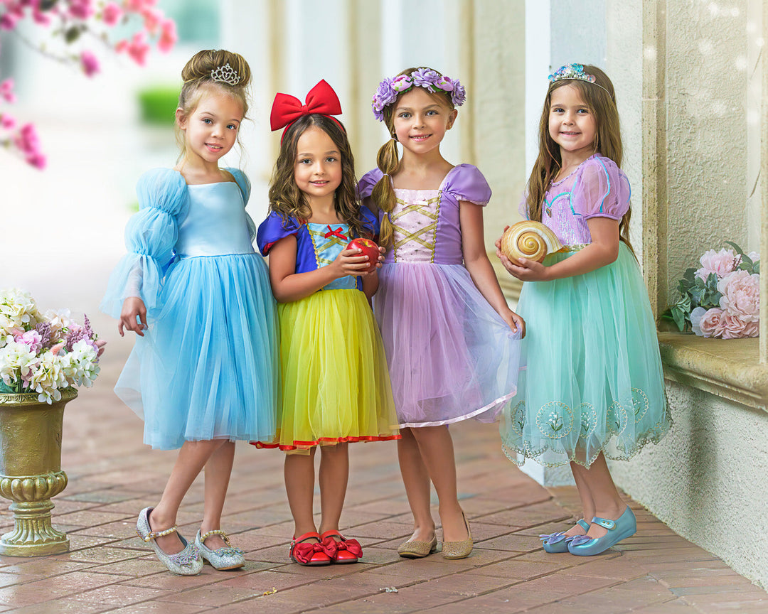 Princess Snow White Inspired Girls Dress Costume Mia Belle Girls Princess Snow White Inspired Girls Dress Costume Mia Belle Girls