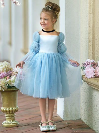 Mia Belle Girls Statement Sleeve Tulle Dress | Girls Spring Dresses