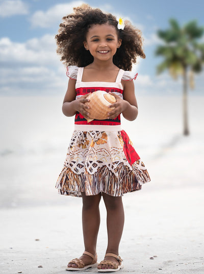 Mia Belle Girls Polynesian Princess Inspired Dress | Princess Dress Up