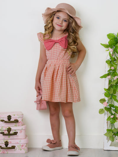 Mia Belle Girls Pink Gingham Top And Skirt Set | Girls Spring Outfits