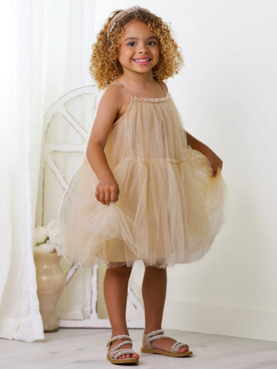 Mia Belle Girls Layered Tulle Dress | Girls Spring Outfits
