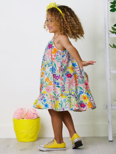 Mia Belle Girls Floral Ruffle Dress And Bag Set | Girls Spring Outfits