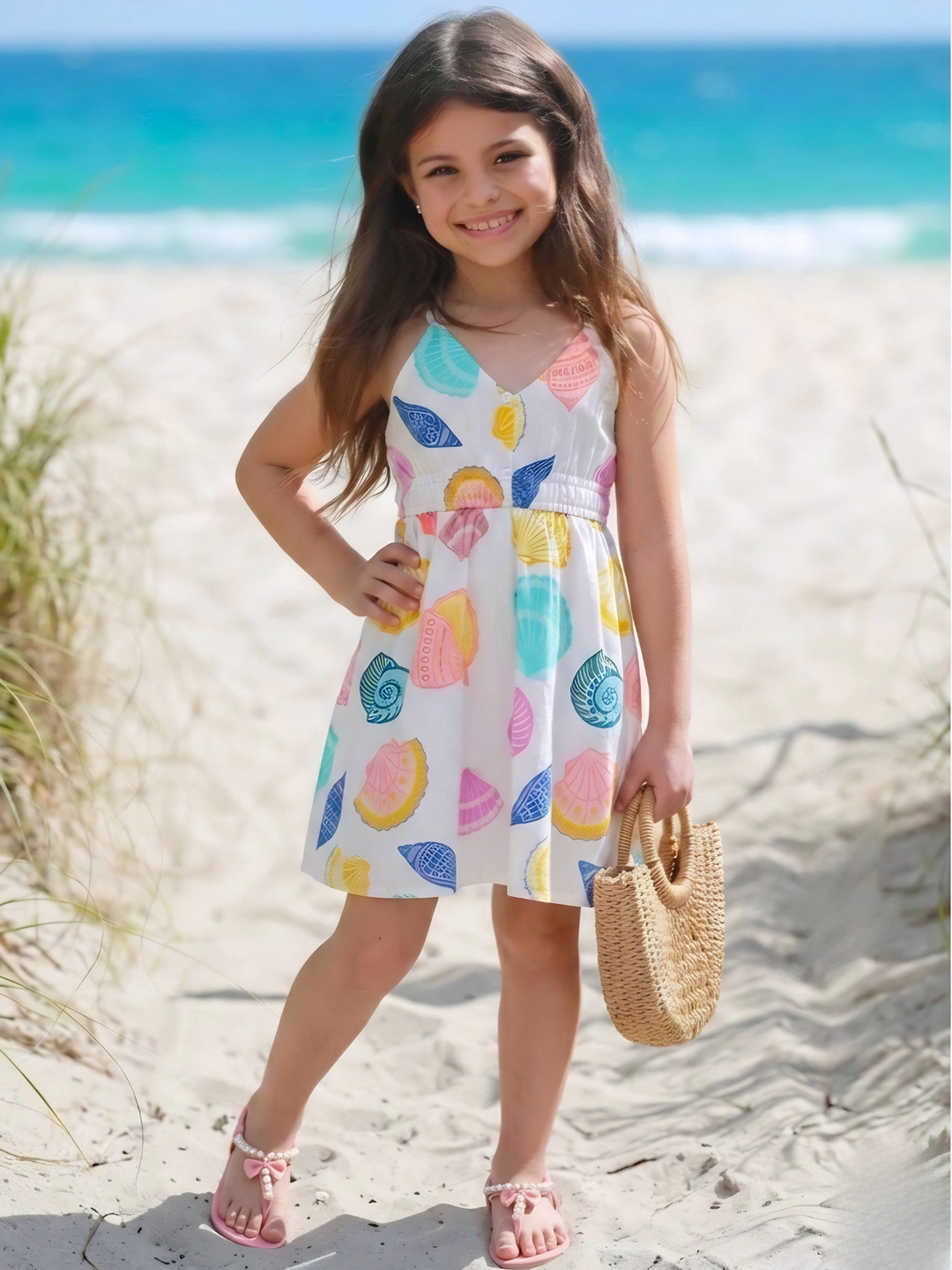 Sunshine Shells Colorful Cotton Sundress Mia Belle Girls