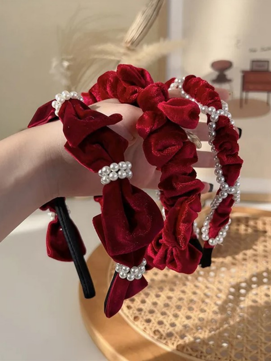 Mia Belle Girls Red Velvet Headband | Girls Accessories
