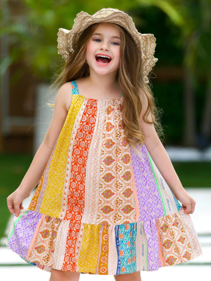 Boho Patchwork Halter Aline Dress