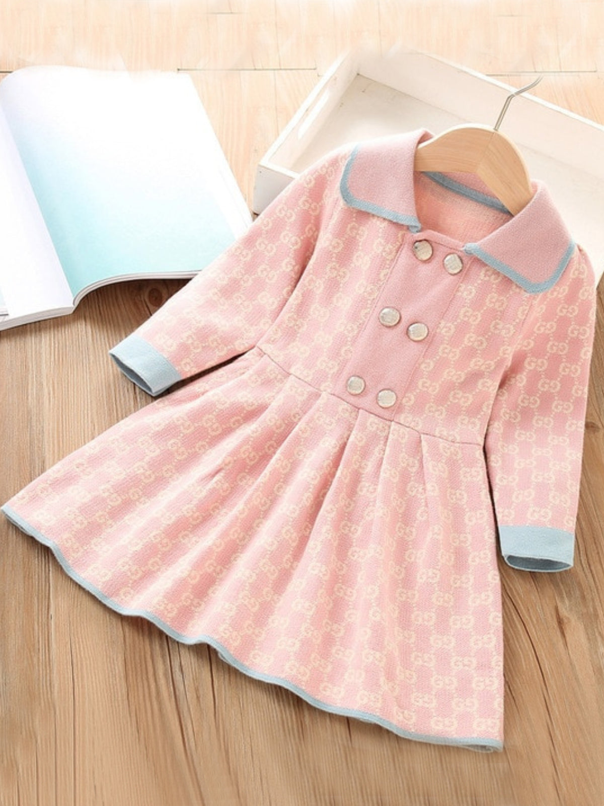 My Little Model Pink Monogram Dress Pink / 5Y