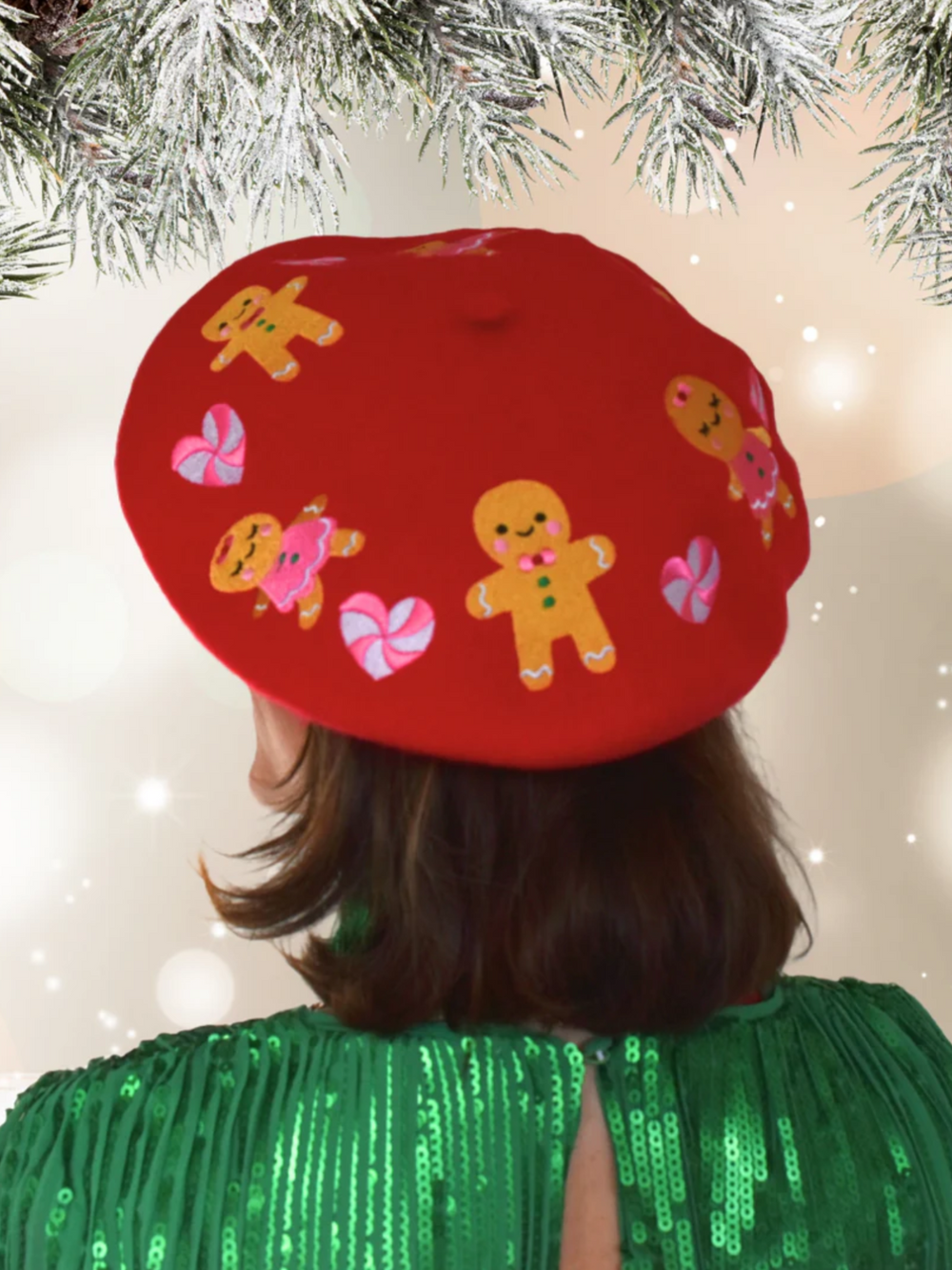 Cheerful Holiday Beret with Adorable Holiday Details Mia Belle Girls