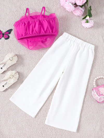 Rosette Crop Top And Flare Pants Set | Summer Sets | Mia Belle Girls