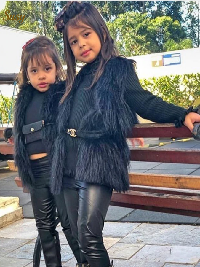 Faux fur vest for girls hot sale