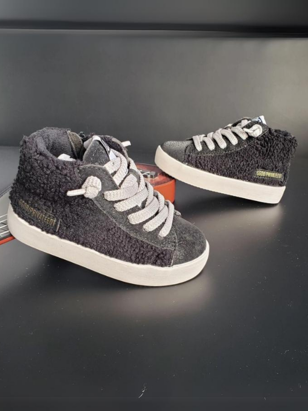 Girls Fuzzy High Top Sneakers by Liv and Mia