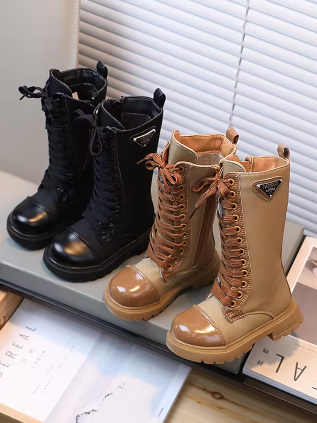 Girls Stylish Knee High Combat Boots By Liv and Mia Mia Belle Girls