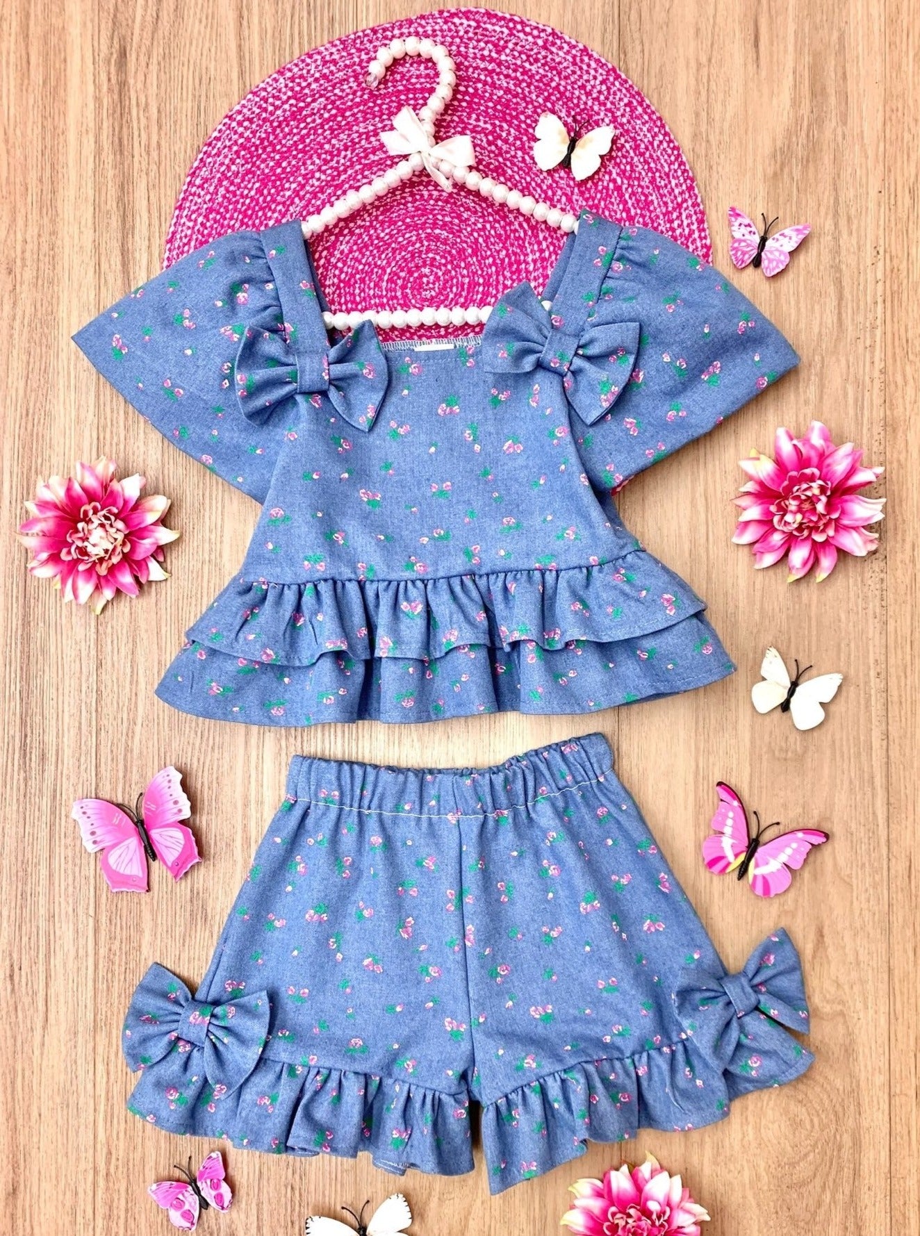 Mia Belle Girls Floral Top And Short Set | Girls Casual