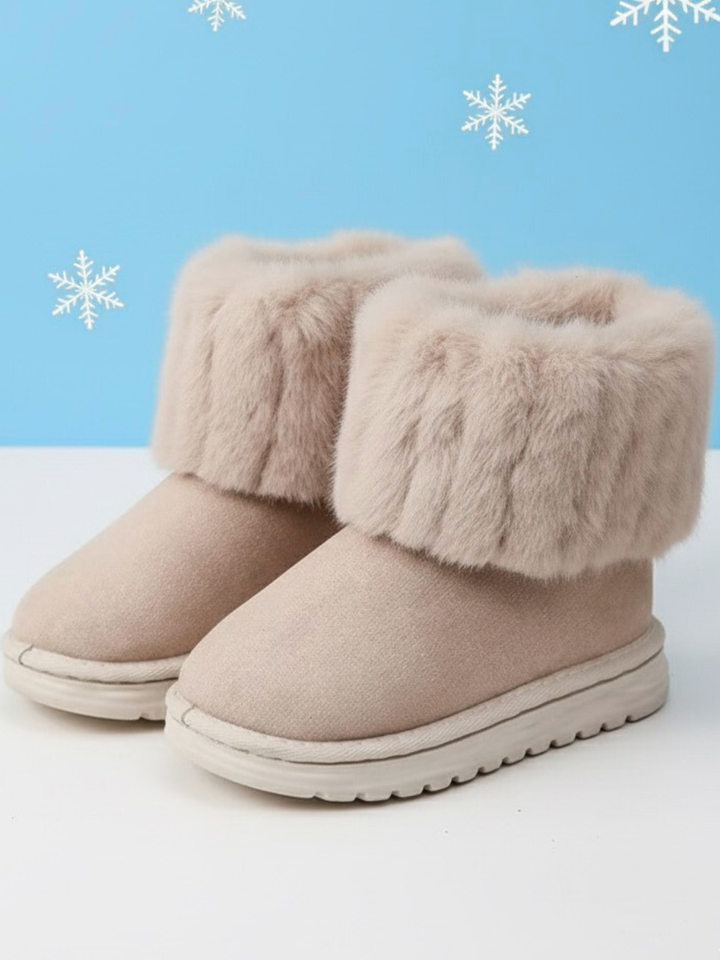 Cozy Taupe Faux Fur-Lined Boots