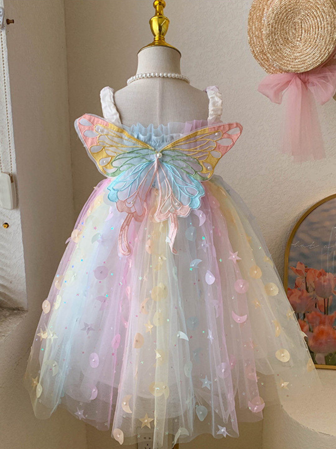 Queen Rainbow Butterfly Smocked Dress Rainbow / 5Y Queen Rainbow Butterfly Smocked Dress Rainbow / 5Y