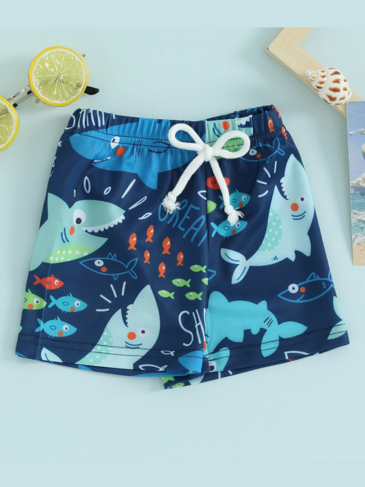 Boys Printed Swim Trunks | Mia Belle Girls Swimwear