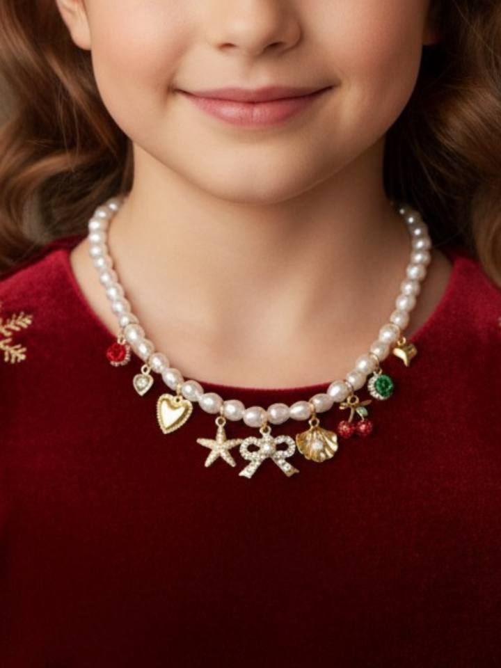 Charmed & Chic Pearl Bead Charm Necklace