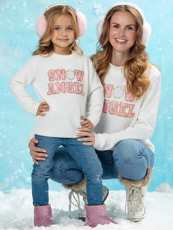 Mommy and Me Cozy Snow Angel Christmas Sweater