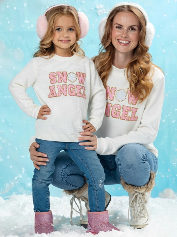 Mommy and Me Cozy Snow Angel Christmas Sweater