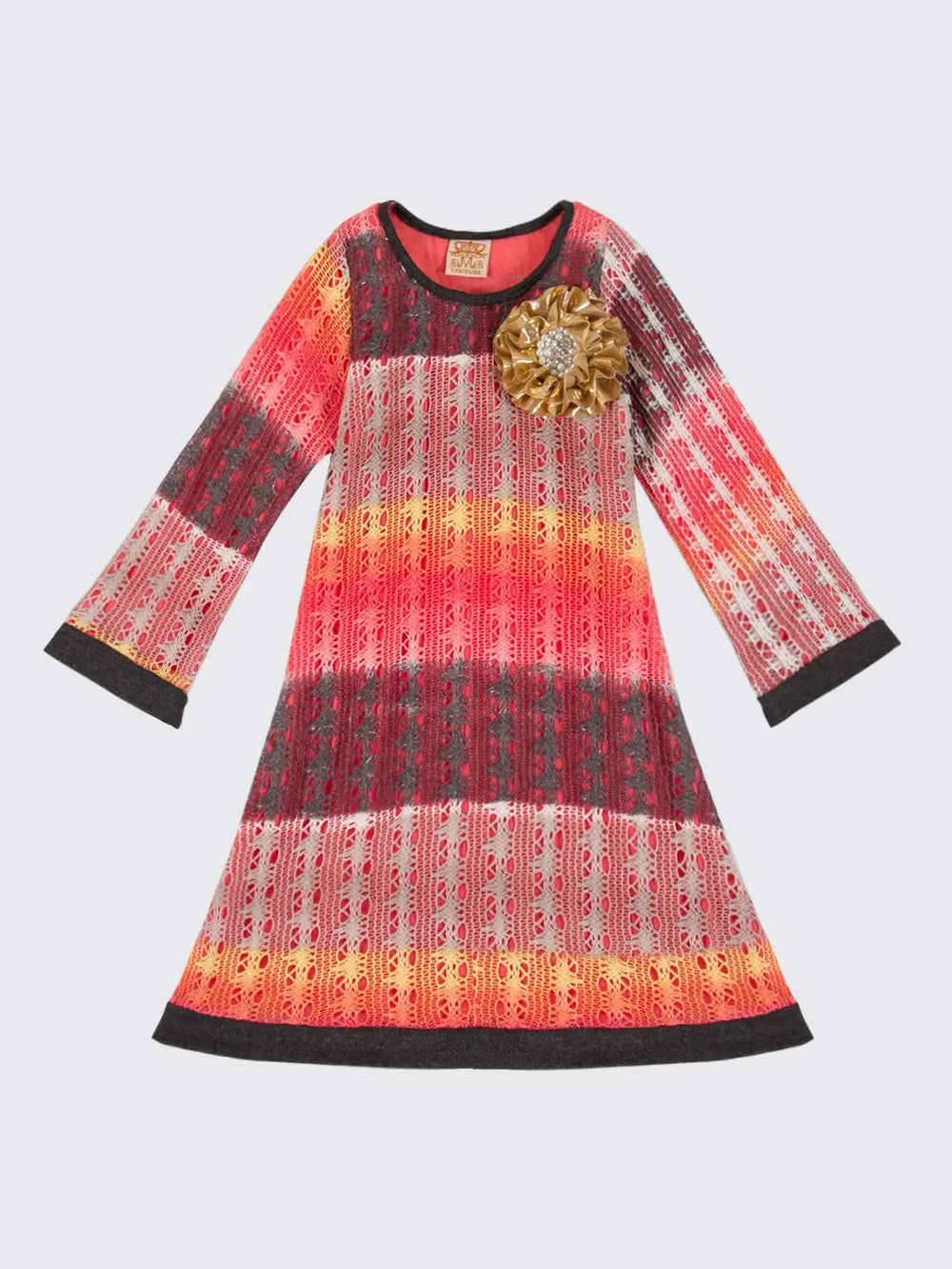 Festive Fall A-Line Twiggy Dress Mia Belle Girls Festive Fall A-Line Twiggy Dress Mia Belle Girls