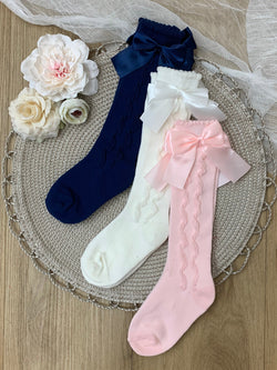 All Dolled Up Silky Bow Knee-High Sock 3 Pack