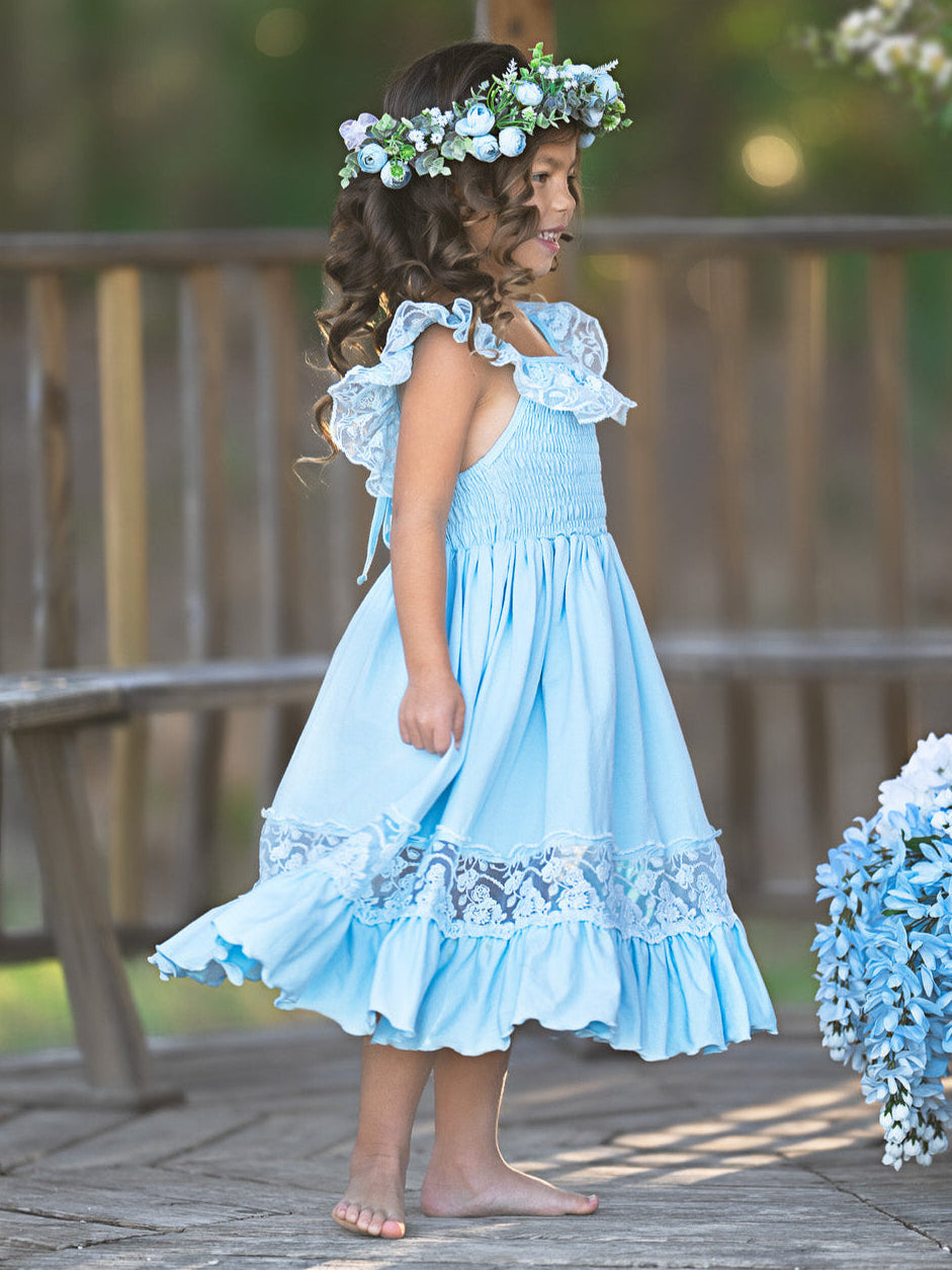 Baby Blue Spring Chic Lace Maxi Dress Mia Belle Girls Baby Blue Spring Chic Lace Maxi Dress Mia Belle Girls