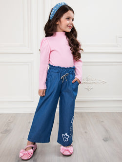 Flower Trail Relaxed Fit Luxe Denim Pants