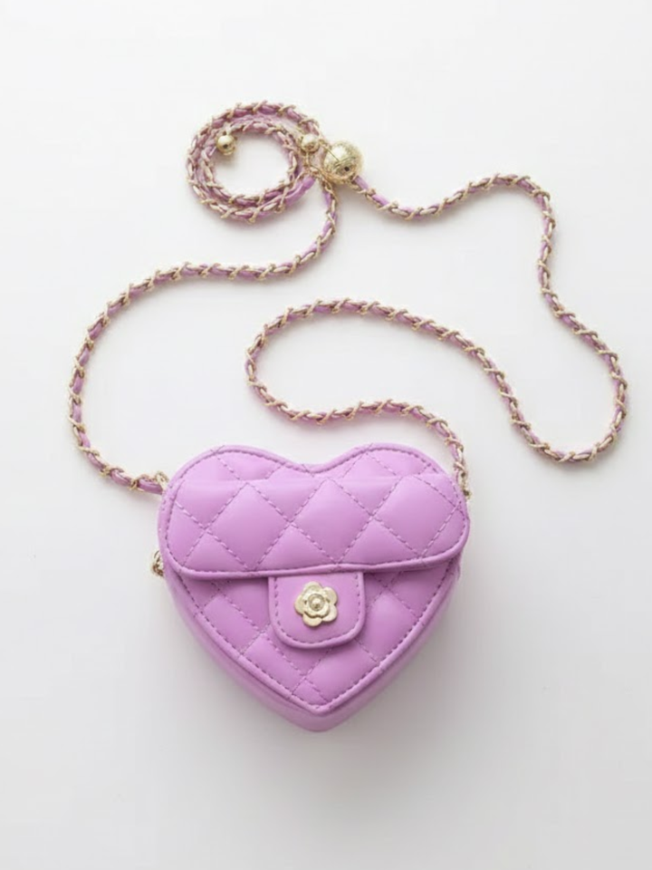 Sweetheart Quilted Chain Crossbody Bag