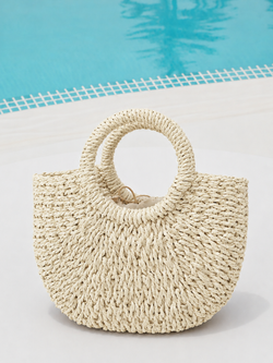 Coastal Charm Woven Mini Tote Bag