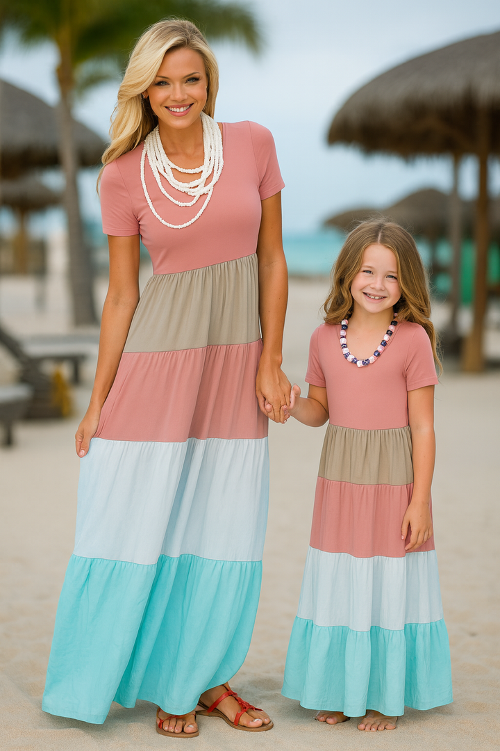Mommy and Me Striped Maxi Dress