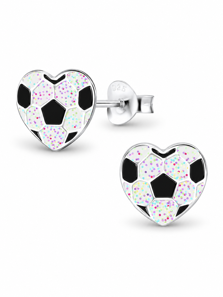 Sterling Silver Stud Earrings Worls Cup Soccer Ball Mia Belle Girls