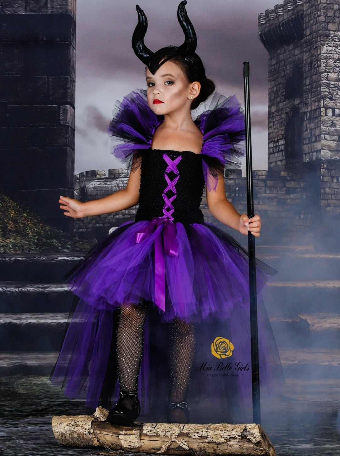 Girls Evil Villain Queen Tutu Costume Dress