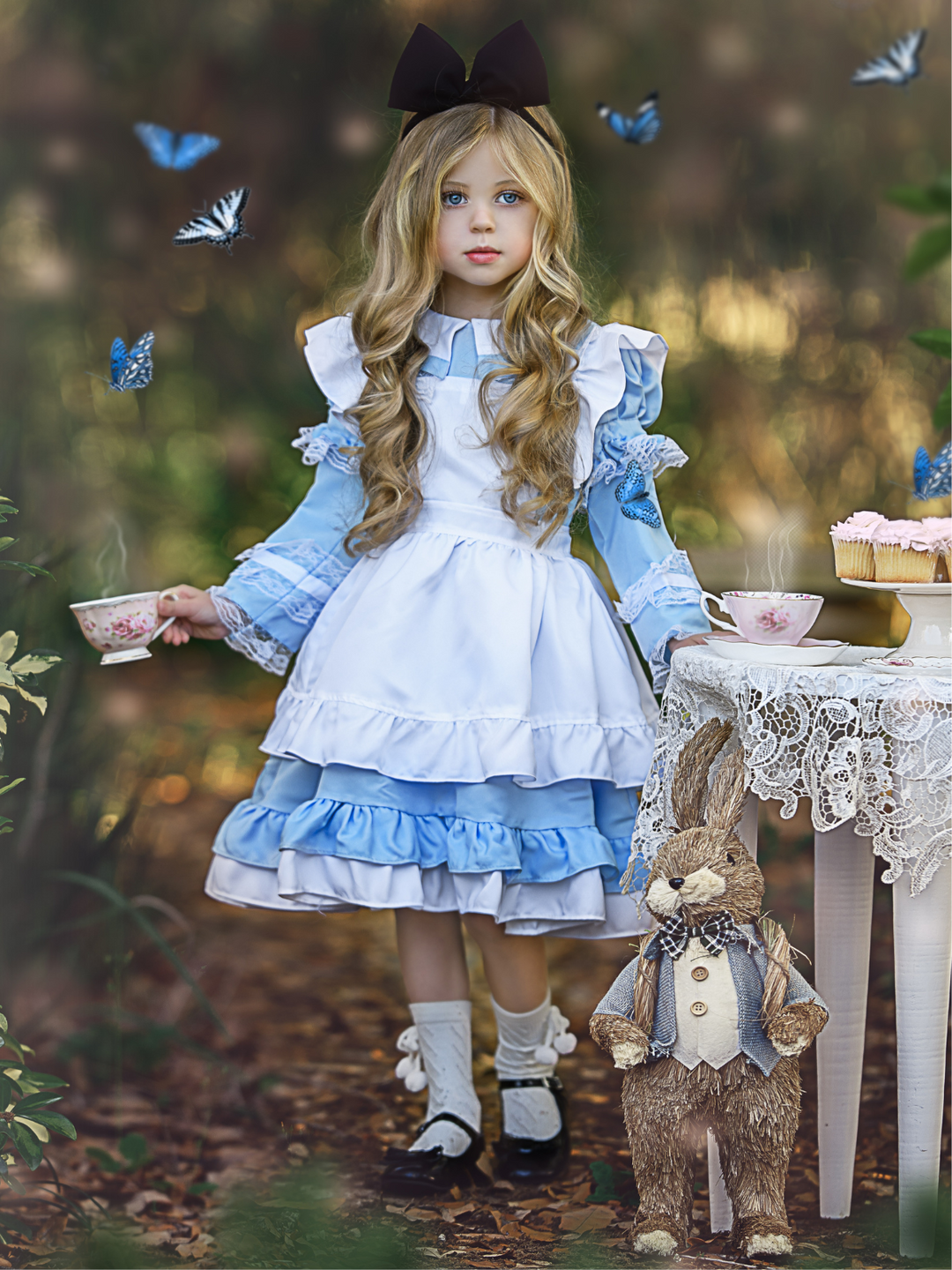 Girls Enchanted Alice Ruffled Costume Dress