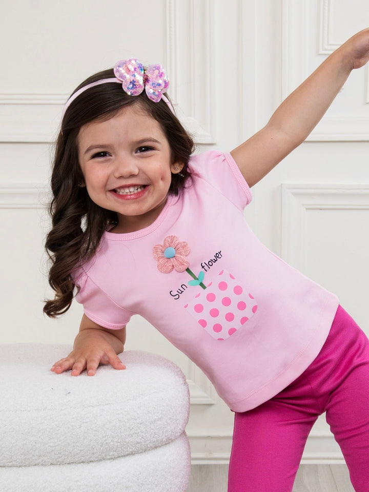 Floral Pop Luxe Cotton Embroidered Slim Fit Top