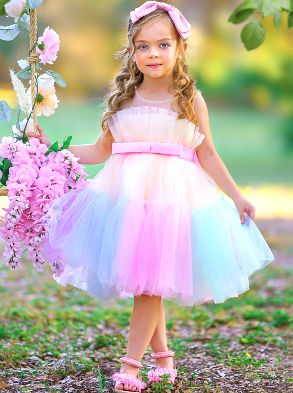 Party Wear Pastel Color Dresses For Toddlers Girls Formal Dresses