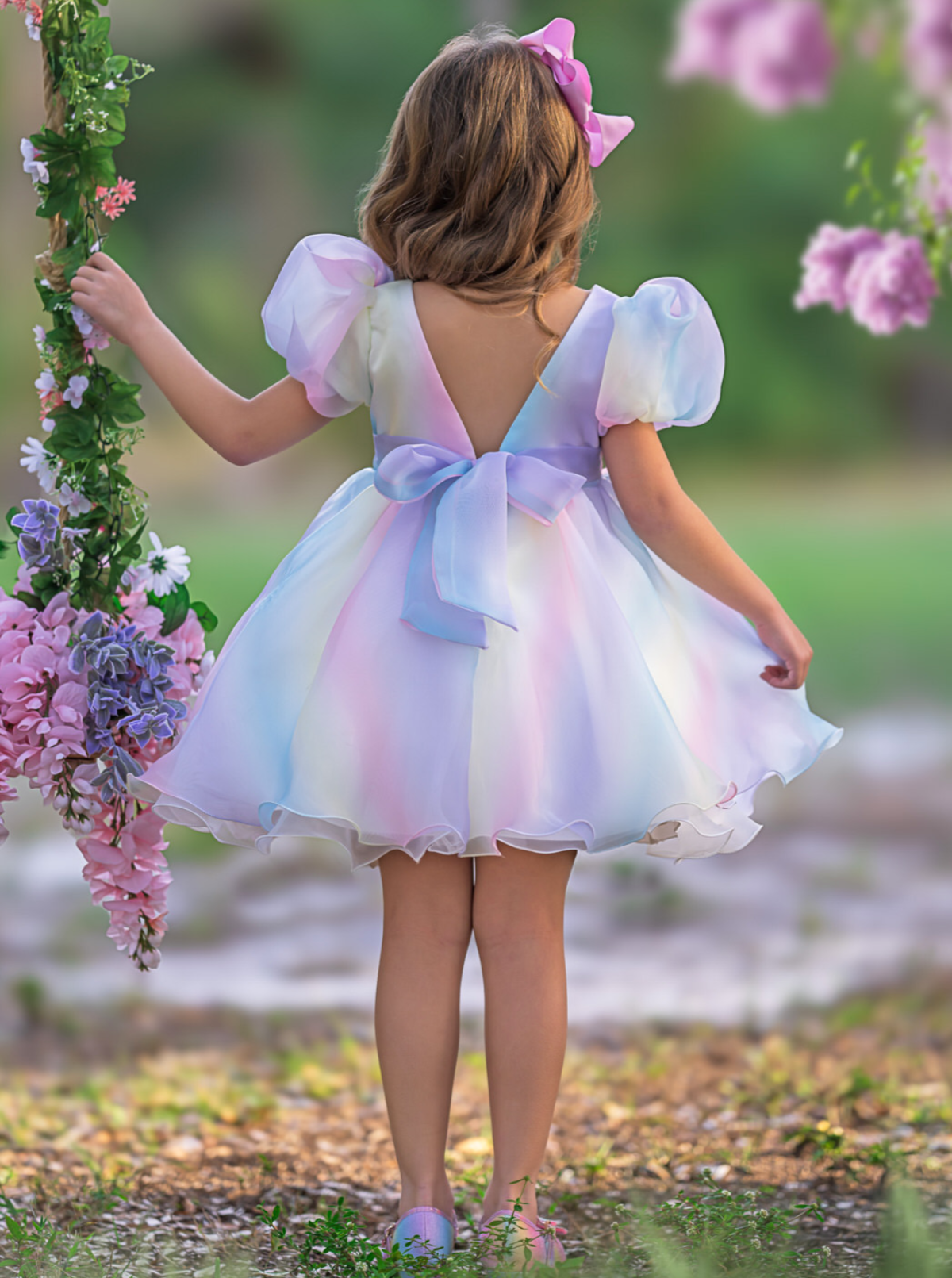 Fairy Dust Magic Pastel Puff Sleeve Dress Blue / 6Y Fairy Dust Magic Pastel Puff Sleeve Dress Blue / 6Y