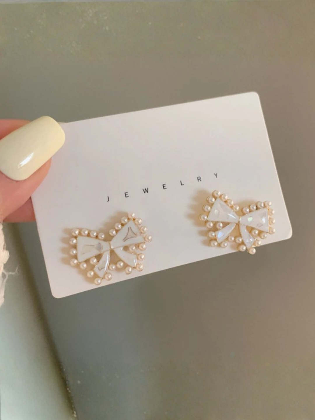 Pearl Bow Stud Earrings Mia Belle Girls