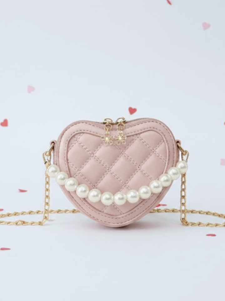 Pink Heart of Pearl Pink Crossbody Handbag