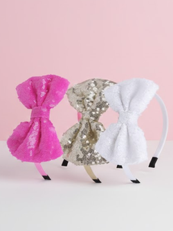 Sweet Sparkle Bow Headband Set – Pack of 3