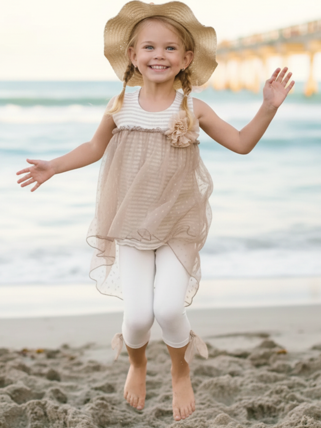 Seaside Sunset Bow Legging Set Mia Belle Girls