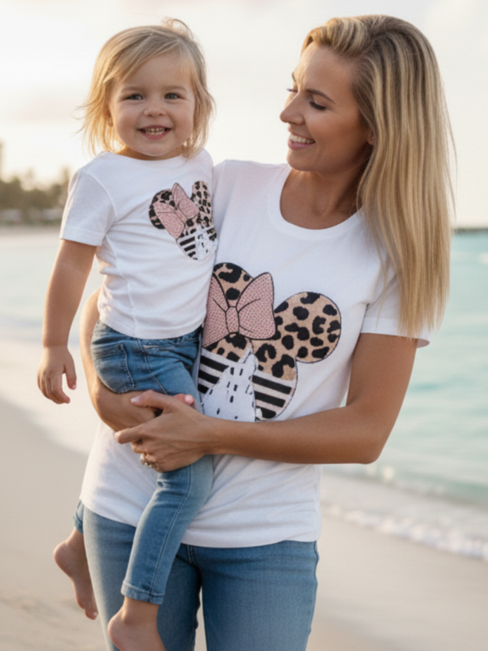 Mommy and Me Leopard Cartoon Mouse Tops Mia Belle Girls