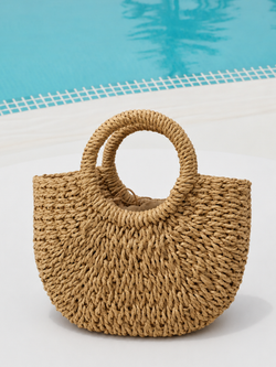 Natural Charm Woven Mini Tote Bag