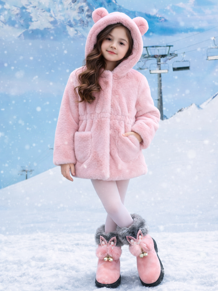 Snuggle Bear Plush Hoodie Jacket Mia Belle Girls