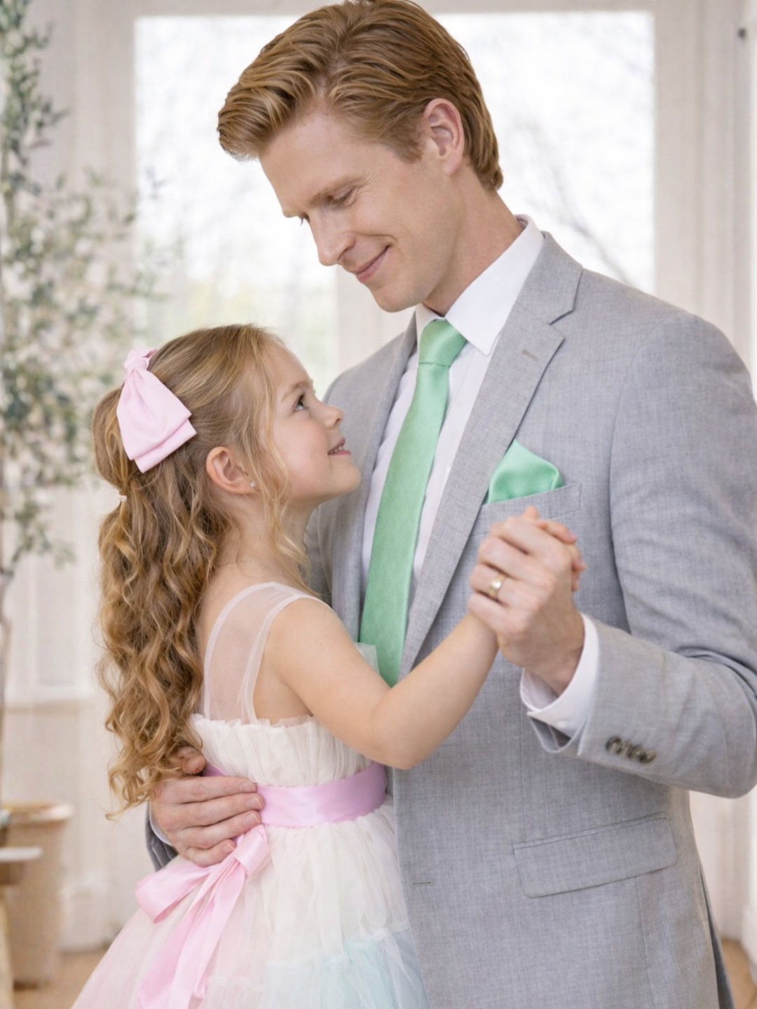 Daddy Daughter Dance Mens Mint Tie & Handkerchief Set