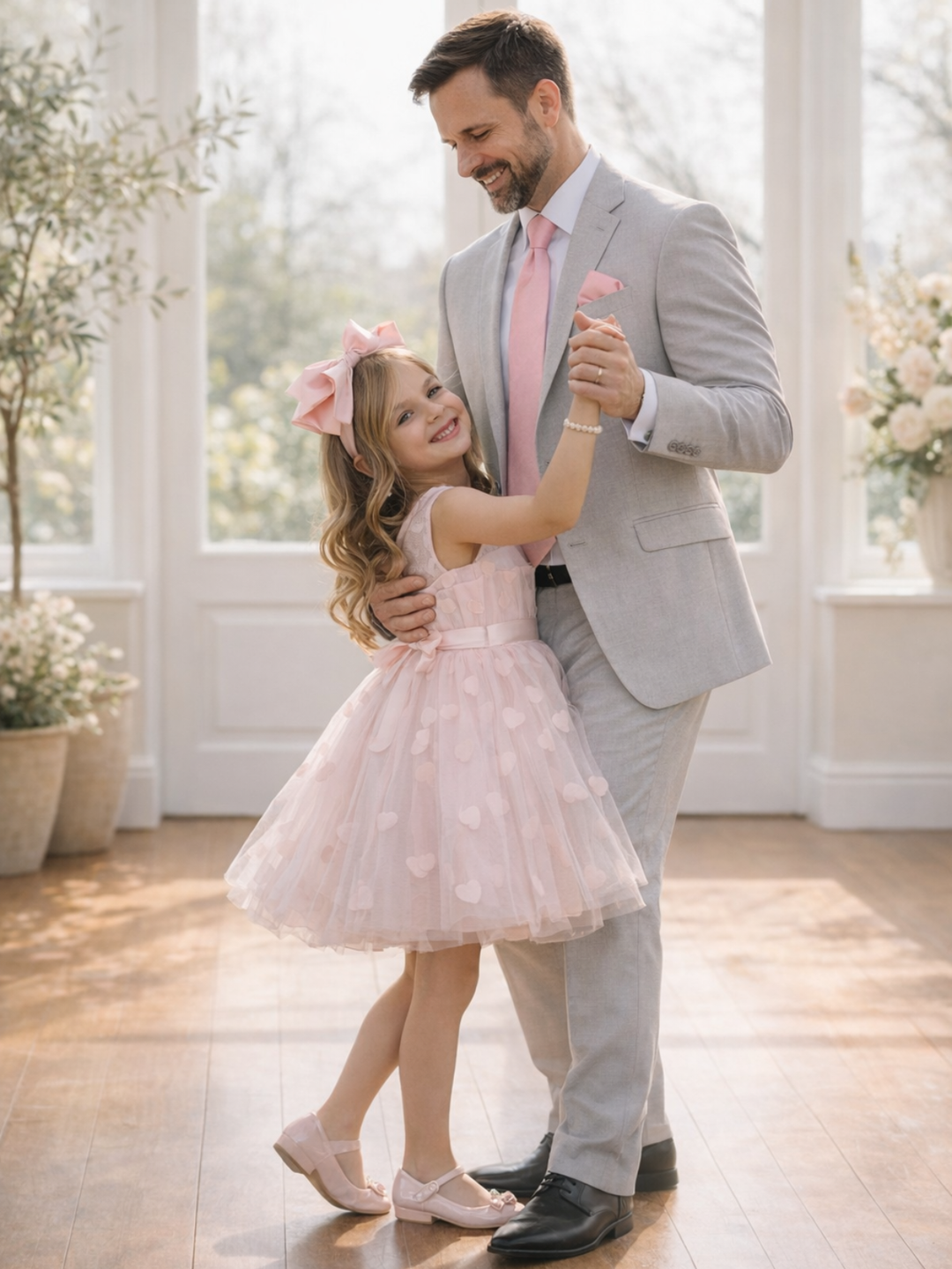 Daddy Daughter Dance Mens Blush Tie & Handkerchief Set